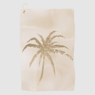Glam Gold Tropical Palm Tree Ombre Golf Towel