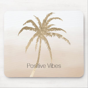 Glam Gold Tropical Palm Tree Ombre Mouse Mat