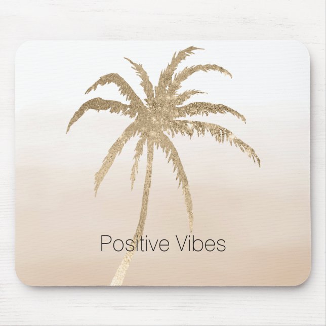 Glam Gold Tropical Palm Tree Ombre           Mouse Mat (Front)
