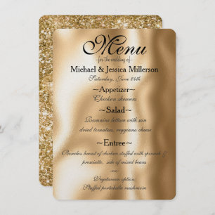 Glam Gold Wedding Menu
