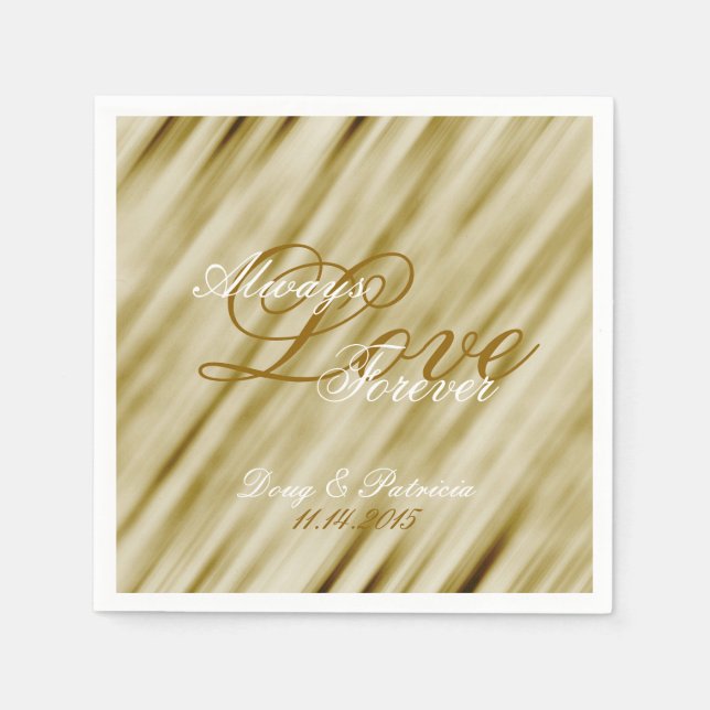 Glam Gold Wedding Napkin (Front)