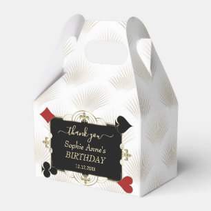 Glam Gold White Black Art Deco Birthday Favour Box