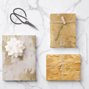 Glam Gold White Paint (look) Wrapping Paper Sheet