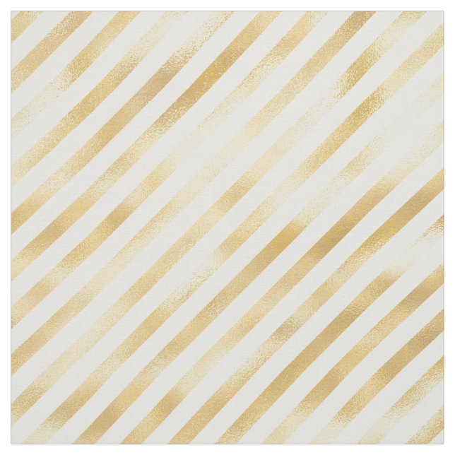 Glam Gold White Stripe Graphic Fabric (Swatch)