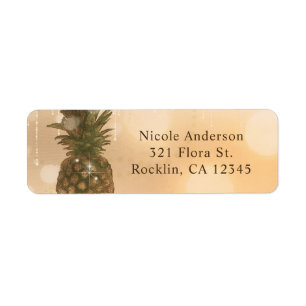Glam Golden Pineapple Elegant Tropical Invitation