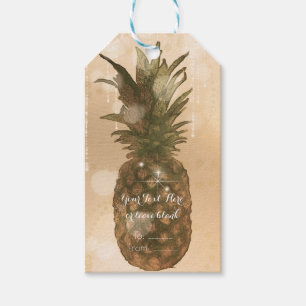 Glam Golden Pineapple Elegant Tropical Party Favou Gift Tags