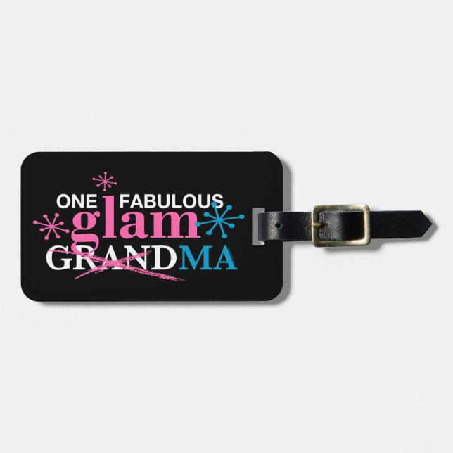 Glam Grandma Luggage Tag (Front Horizontal)