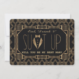 Glam Great WILL YOU BE MY BEST MAN Invitation