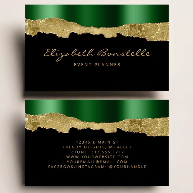 Glam Green Gold Foil Luxury Business Card (Creator Uploaded)