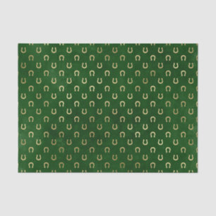 Glam Green Golden Horseshoe Graphic Tissue Paper