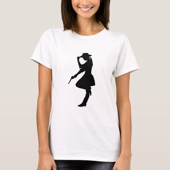 Glam Gun Girl Cowgirl T-Shirt (Front)