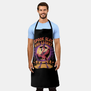 Glam Halloween Flamingo Humor Apron