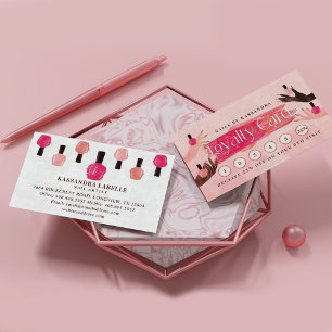 Glam Hands Nail Polish Manicure Nail Salon Loyalty Business Card