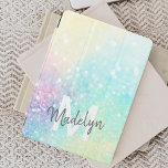 Glam Holographic Glitter Colourful Pretty Pattern iPad Pro Cover<br><div class="desc">Easily personalise this pretty colourful holographic pastel glitter bokeh background with your custom monogram and/or name.</div>