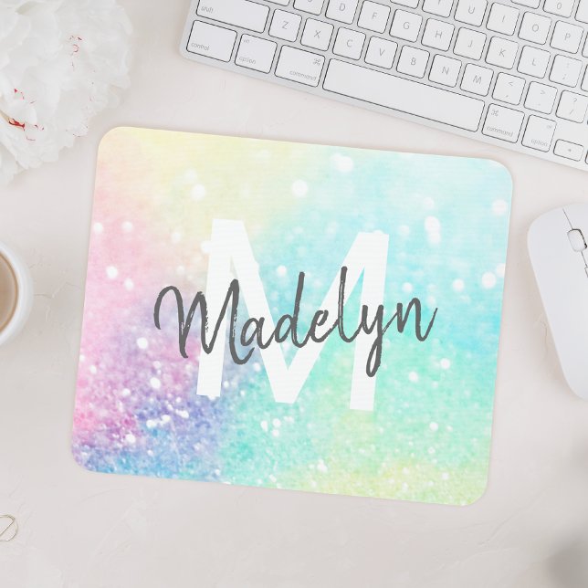 Glam Holographic Glitter Colourful Pretty Pattern Mouse Mat (Creator Uploaded)