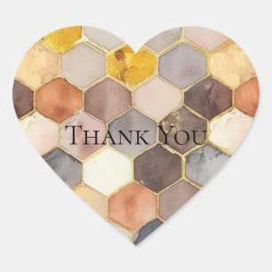 Glam Honey Comb Blush Champagne Abstract Heart Sticker