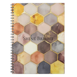 Glam Honey Comb Blush Champagne Abstract Notebook