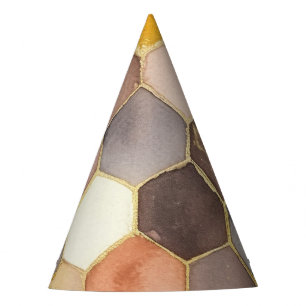 Glam Honey Comb Blush Champagne Abstract Party Hat