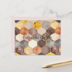 Glam Honey Comb Blush Champagne Abstract Postcard