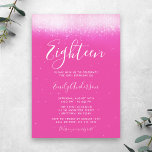 Glam Hot Pink 18th Birthday Invitation<br><div class="desc">This modern 18th birthday invitation is designed to impress! Trendy faux shimmer white lights on hot pink background with a modern script font.</div>