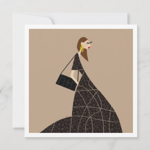 Glam in Black Fashion Miss Tina Belinda Art Card