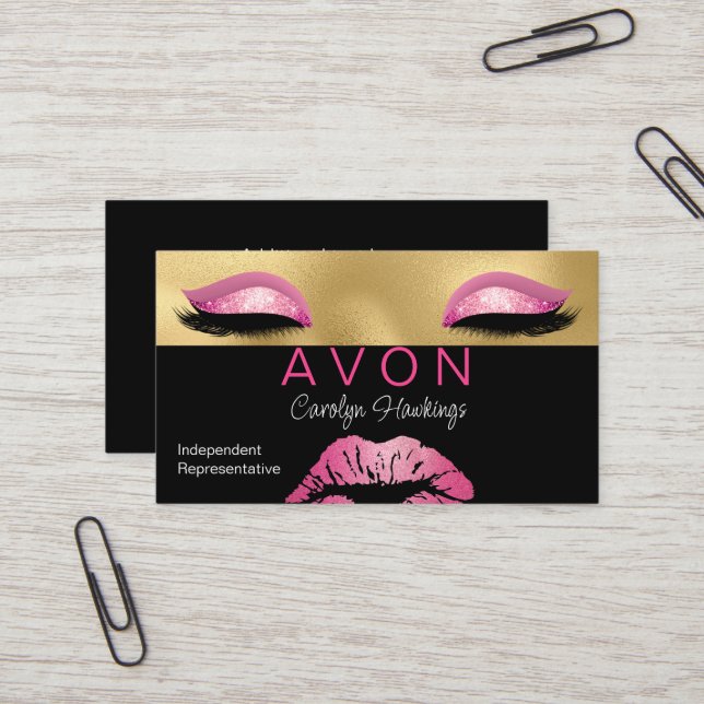 Glam Independant Rep Avon Business Card (Front/Back In Situ)