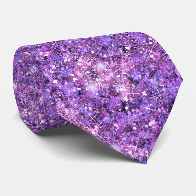 Glam Indigo Purple Glitz Mermaid Glitter Tie (Rolled)