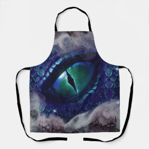 Glam Ink Gothic Blue Mediaeval Dragon Apron
