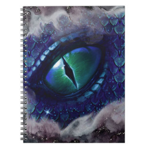 Glam Ink Gothic Blue Mediaeval Dragon Notebook