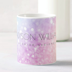 Glam Iridescent Glitter Personalized Colorful Coffee Mug