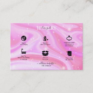 Glam Iridescent Green  Holographic Jewellery Care  Business Card