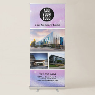 Glam Iridescent Sparkle Holographic Retractable B Banner