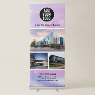 Glam Iridescent Sparkle Holographic Retractable Banner