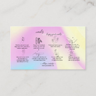 Glam Iridescent Sparkle Nails Application Guide Business Card