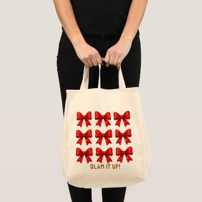 Glam It Up — Bold Bow Pattern Energy ✨ Tote Bag (Front (Product))