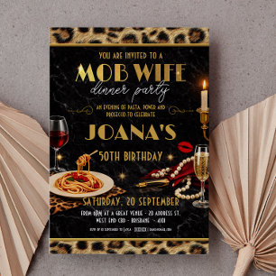 Glam Italian Dinner Mob Wife Birthday Dinner Party Invitation