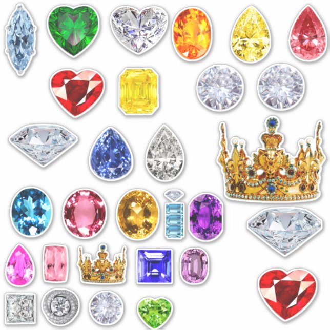Glam Jewel Sticker art multi colour 3D (Front)
