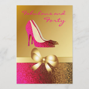Glam Lady's Stiletto Custom Birthday Invitation