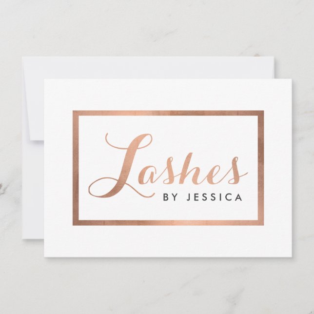 Glam Lashes Script Rose Gold Gift Certificate (Front)