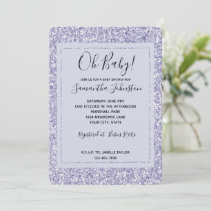 Glam Lavender Lilac Purple Glitter Invitation