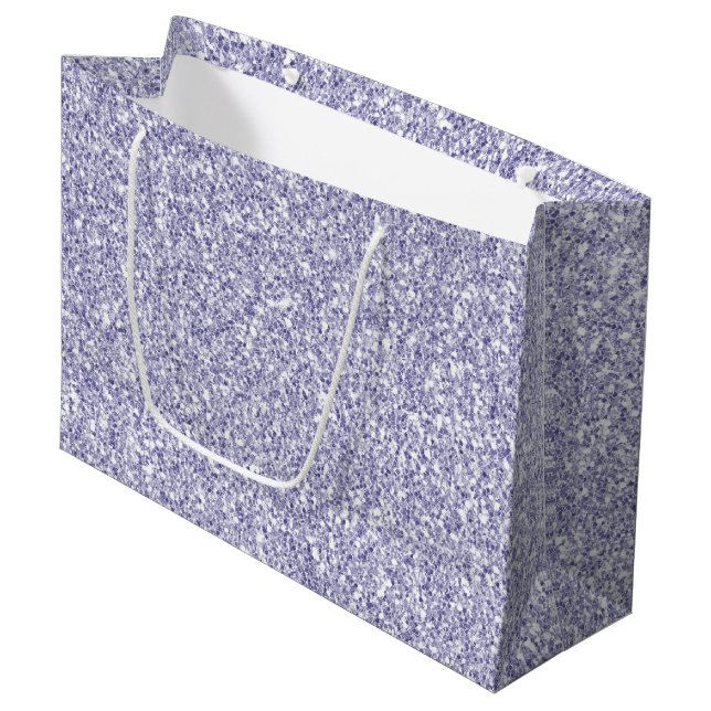 Glam Lavender Lilac Purple Glitter          Large Gift Bag (Front Angled)