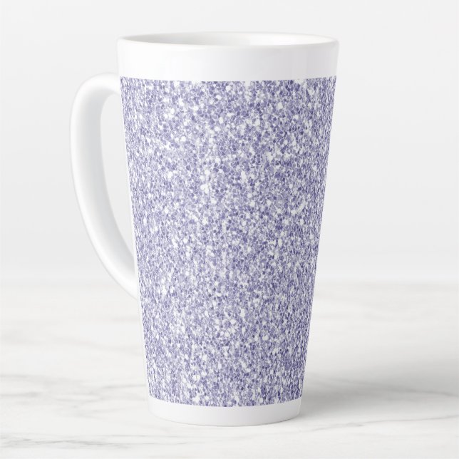 Glam Lavender Lilac Purple Glitter    Latte Mug (Left Angle)