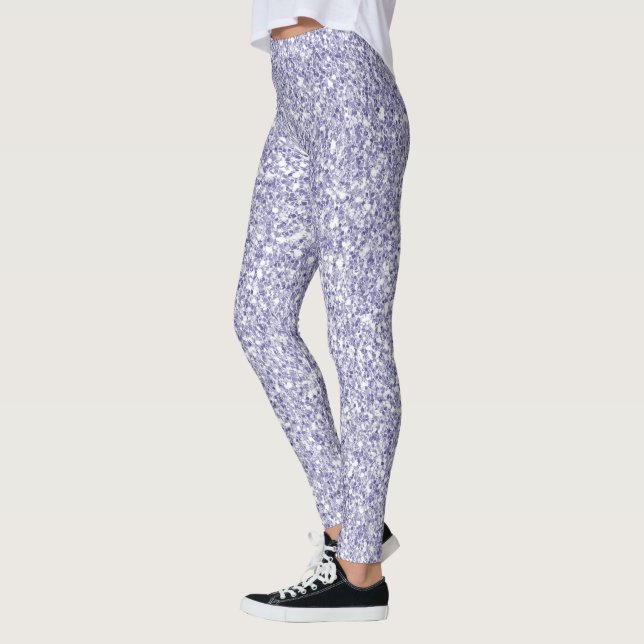 Glam Lavender Lilac Purple Glitter          Leggings (Left)