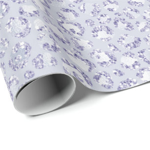 Glam Lavender Lilac Purple Leopard Print Glitter   Wrapping Paper