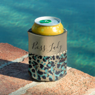 Glam Leopard Boss Lady    Can Cooler