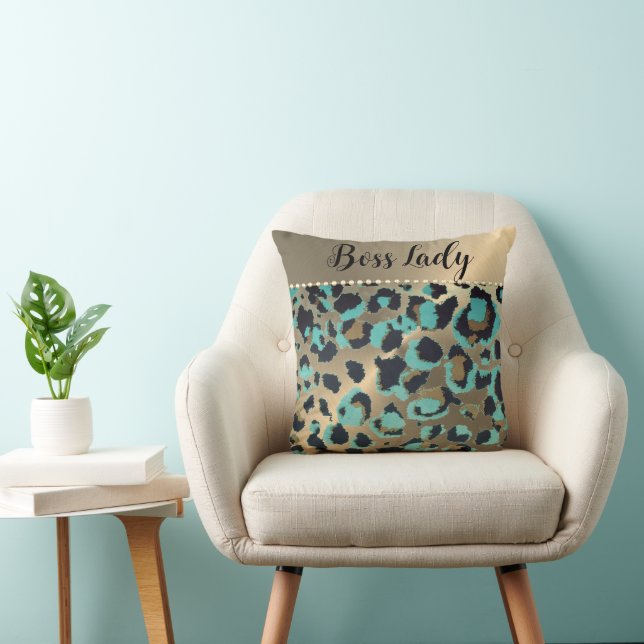 "Glam Leopard Boss Lady  Cushion (Chair)
