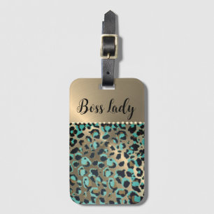 "Glam Leopard Boss Lady     Luggage Tag