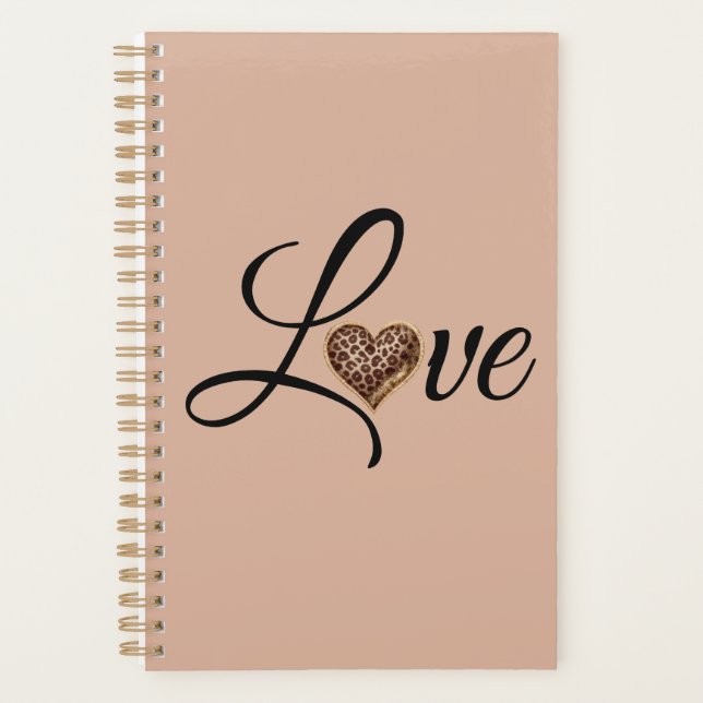 Glam Leopard Heart Love Design Planner (Front)