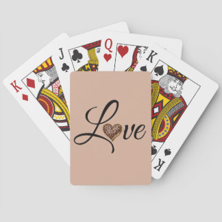 Glam Leopard Heart Love Design Playing Cards