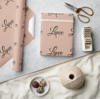 Glam Leopard Heart Love Design Wrapping Paper